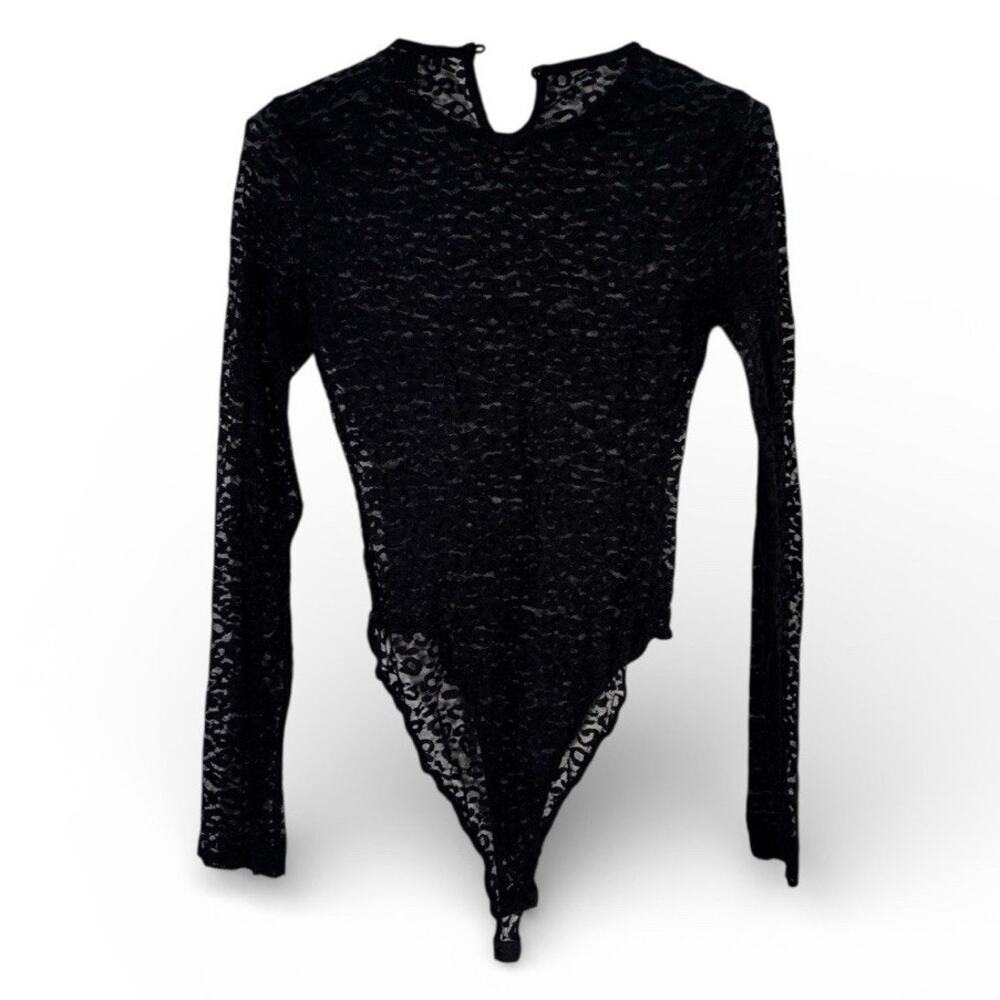 Forever 21 Black Lace Bodysuit Size M - Romantic Y2K Dark Feminine